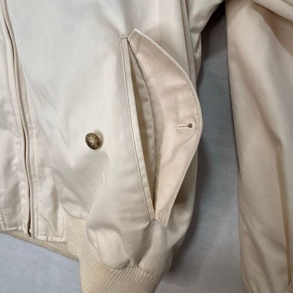 Vintage GANT Men's Size Large White Cotton Full Zip High Neck Bomber Jacket - Picture 5 of 15